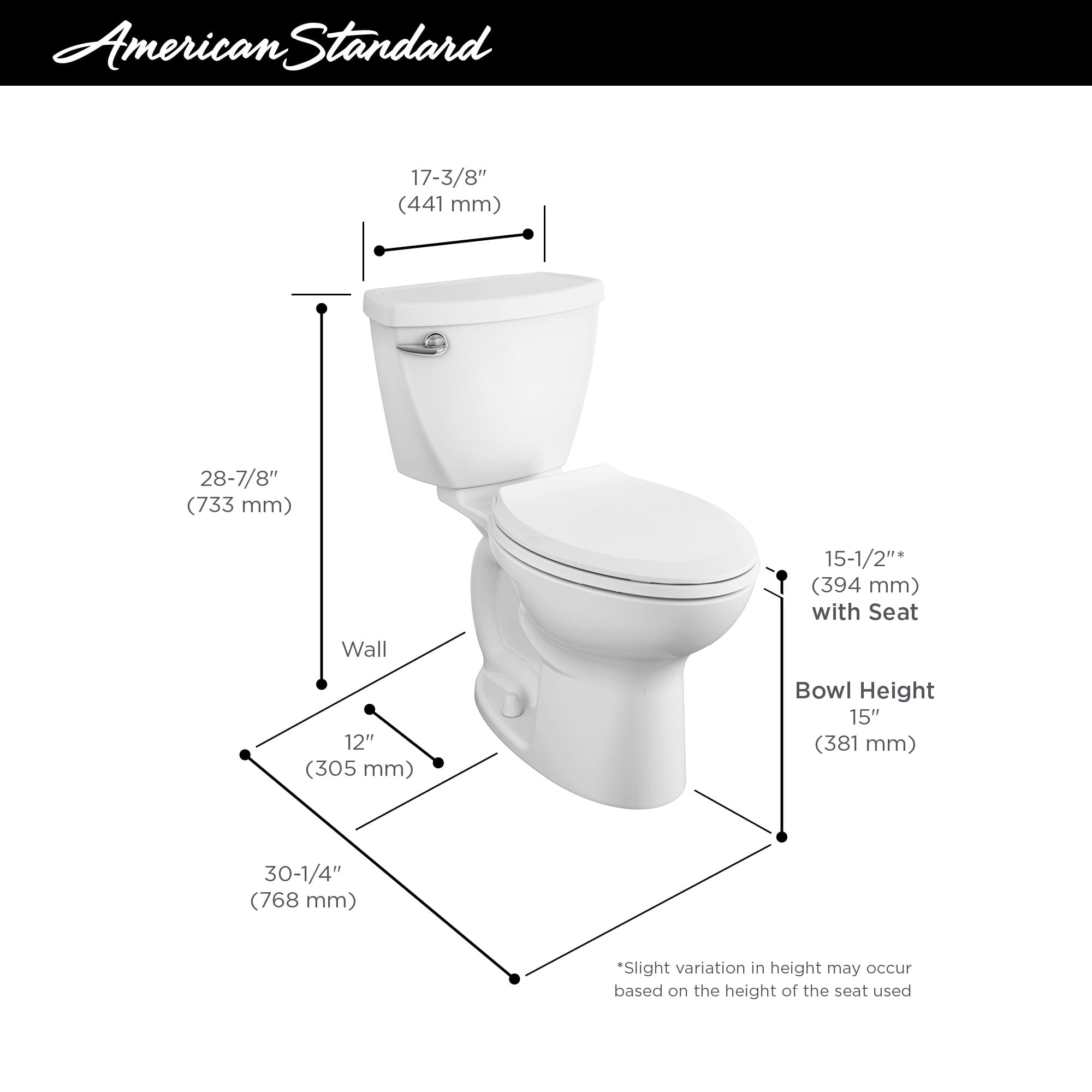Cadet 3 Elongated 1.28 gpf Toilet